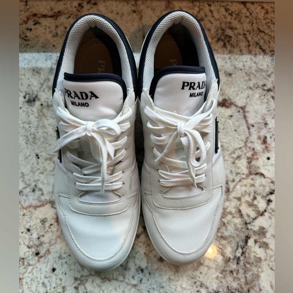 Prada Men's White and Black Sneakers